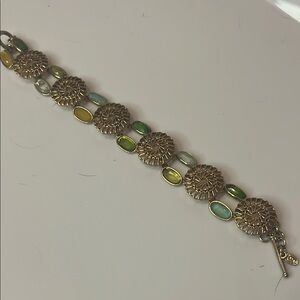 1980’s Monet Blue, Yellow and Green Crystal Bracelet Vintage